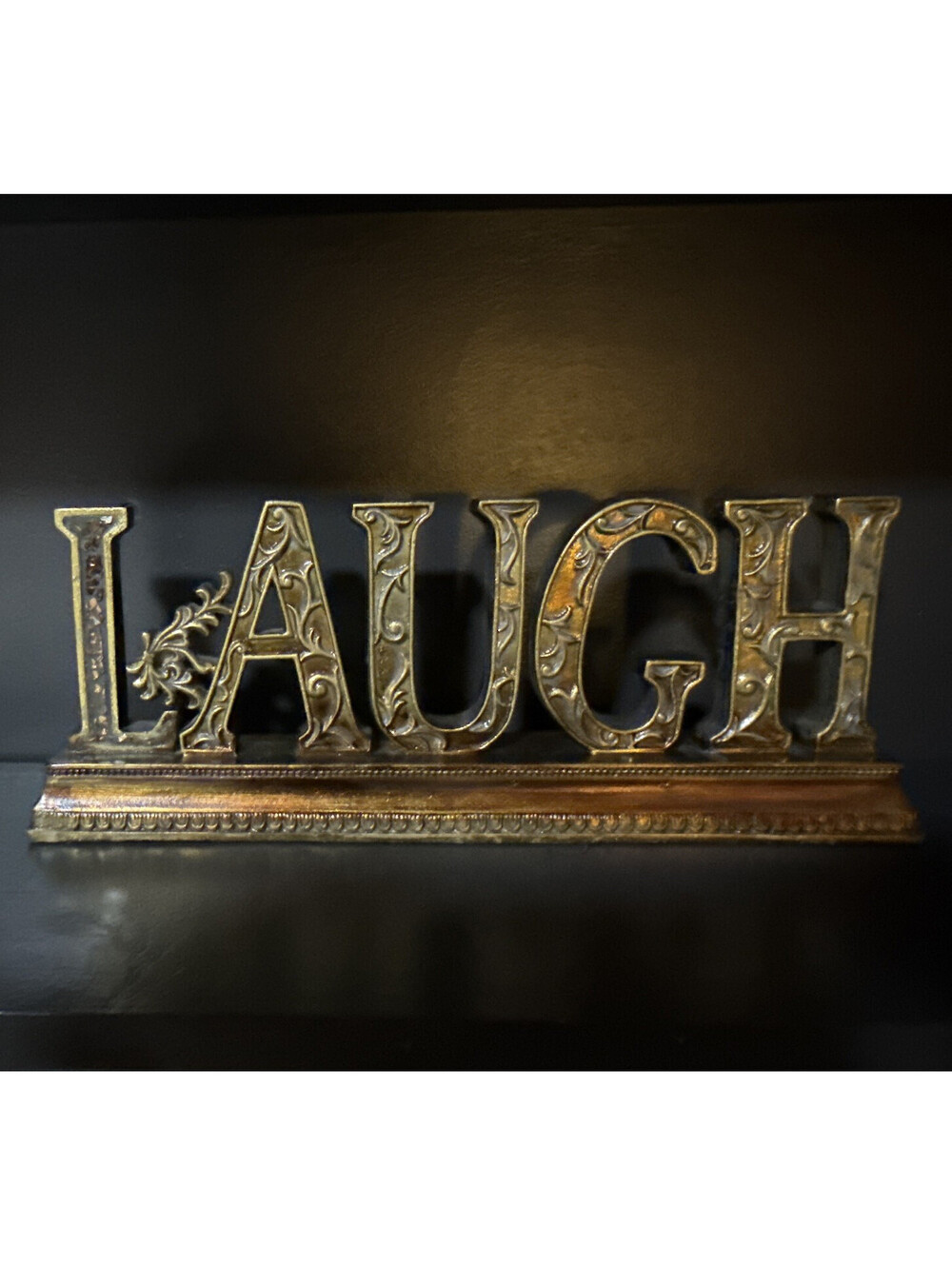 Gold Metal “LAUGH ” Decorative  Letter Sign